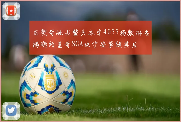 东契奇独占鳌头本季4055场数排名揭晓约基奇SGA坎宁安紧随其后